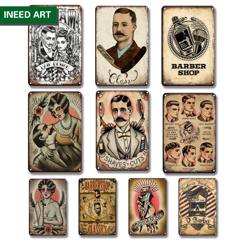 Vintage Barber Shop Metal Tin Sign Home Decoration Retro Decorative Art Poster Wall Decor Room Wall Accessories
Vintage Barber Shop Metal Tin Sign Home Decoration Retro Decorative Art Poster Wall Decor Room Wall Accessories