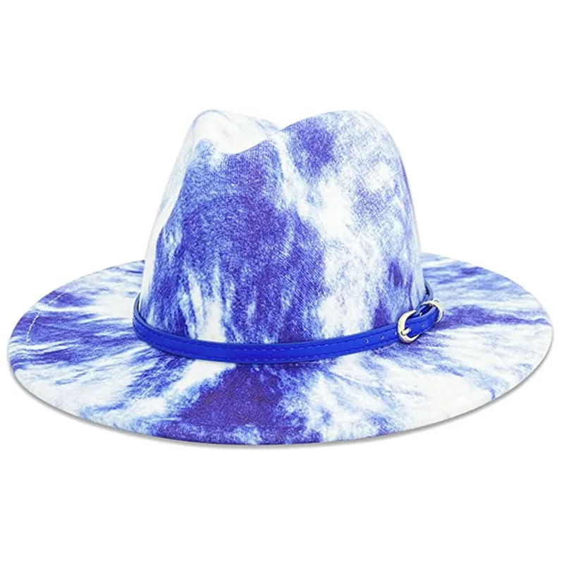 Men Women Panama Felt Fedoras Hat Tie dye Wide Brim Belt Derby Top Hat artificial wool British style Jazz Cap
Men Women Panama Felt Fedoras Hat Tie dye Wide Brim Belt Derby Top Hat artificial wool British style Jazz Cap