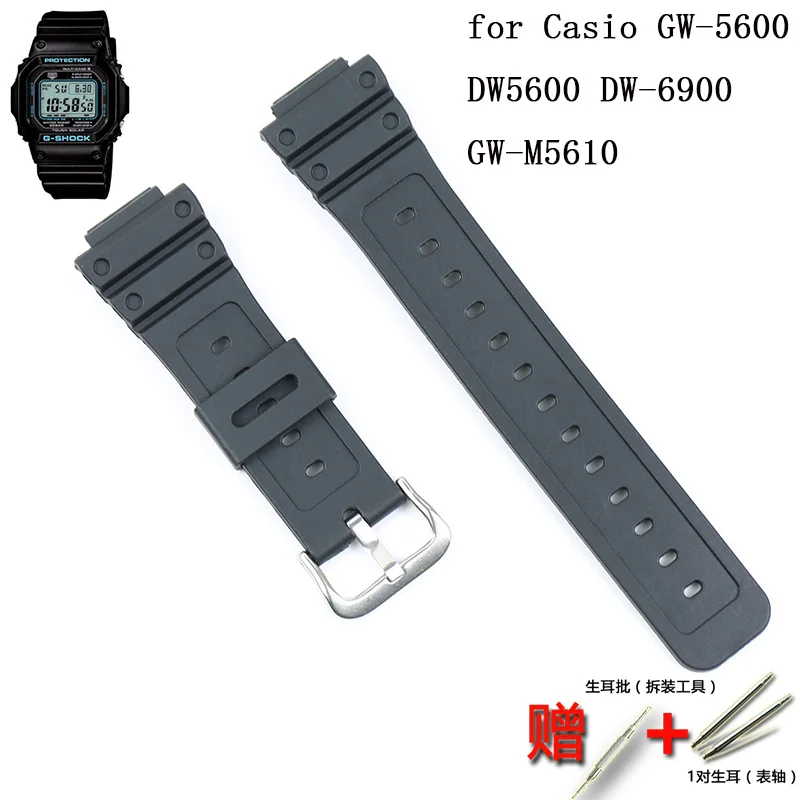 Мужской силиконовый ремешок с пряжкой для Casio G SHOCK из смолы серии GW 5600 DW5600 DW 6900 M5610