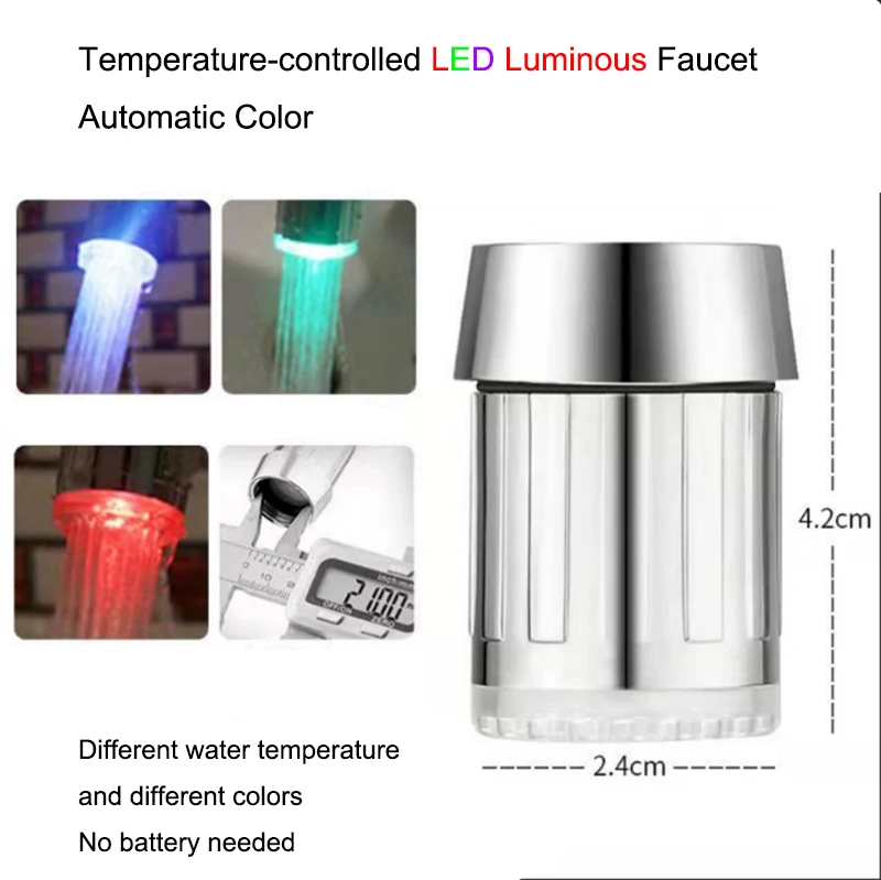 Temperature-controlled LED Luminous Faucet Automatic Color Change Temperature Changes Intelligent Kitchen Bathroom Smart Kit
Temperature-controlled LED Luminous Faucet Automatic Color Change Temperature Changes Intelligent Kitchen Bathroom Smart Kit