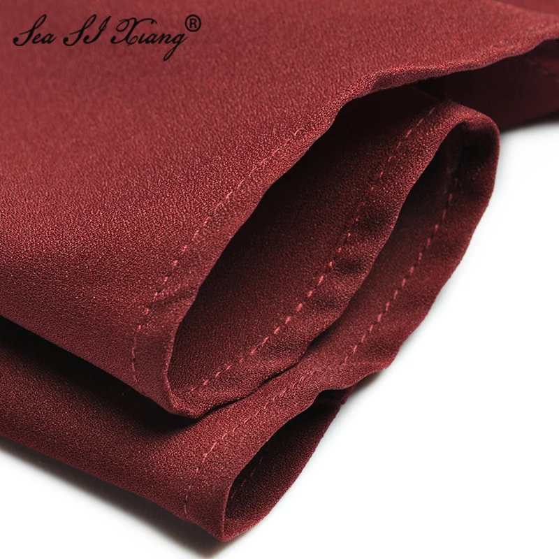 Seasixiang Fashion Designer Autumn Dress Women's vintage peter pan collar Flare Sleeve Embroidery Solid Dresses
Seasixiang Fashion Designer Autumn Dress Women's vintage peter pan collar Flare Sleeve Embroidery Solid Dresses