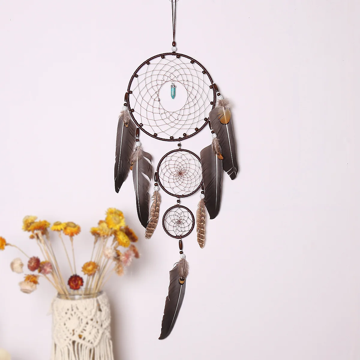 Feather Crafts Dream Catcher Brown Wind Chimes Handmade Christmas Net for Wall Hanging Car Home Decorationbalcony Decorations
Feather Crafts Dream Catcher Brown Wind Chimes Handmade Christmas Net for Wall Hanging Car Home Decorationbalcony Decorations