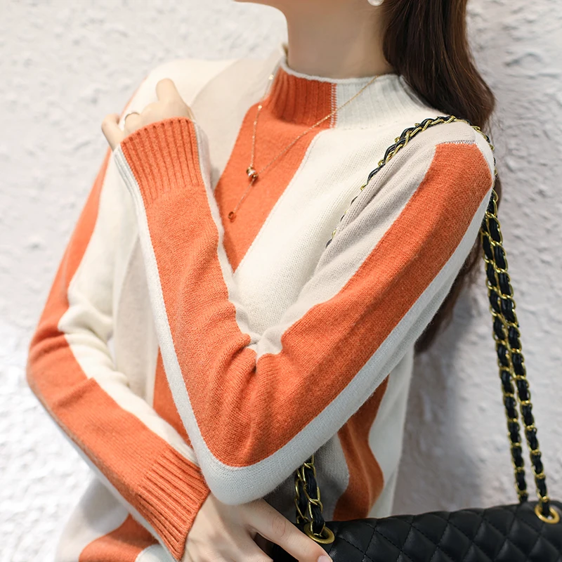 2020 New Cashmere Sweater Women's Half High Collar Matching 100% Pure Wool Cardigan Fashion Plus Size Warm Knitted Bottoming
2020 New Cashmere Sweater Women's Half High Collar Matching 100% Pure Wool Cardigan Fashion Plus Size Warm Knitted Bottoming