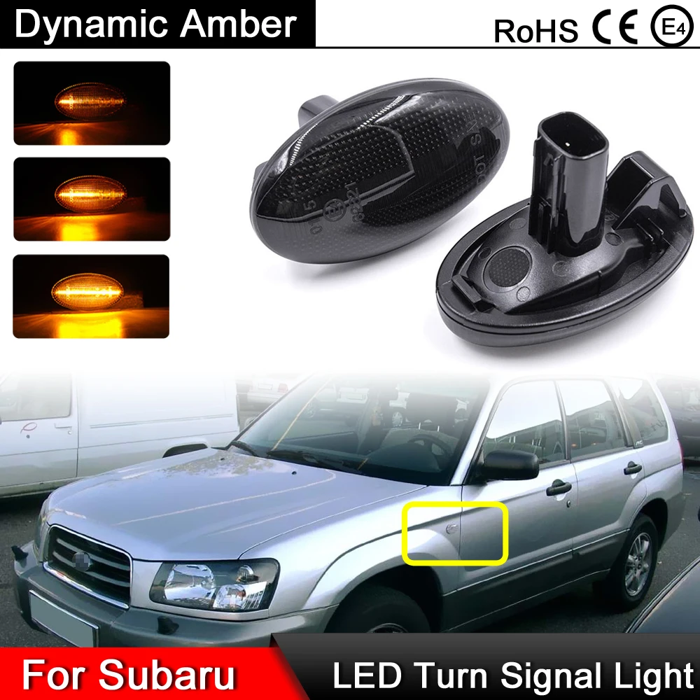 

Дымчатые линзы светодиодный, боковой, габаритный фонарь, динамические, янтарные, указатели поворота для Subaru Liberty 00-03, Forester 01-05, Impreza WRX, STi 02-07
