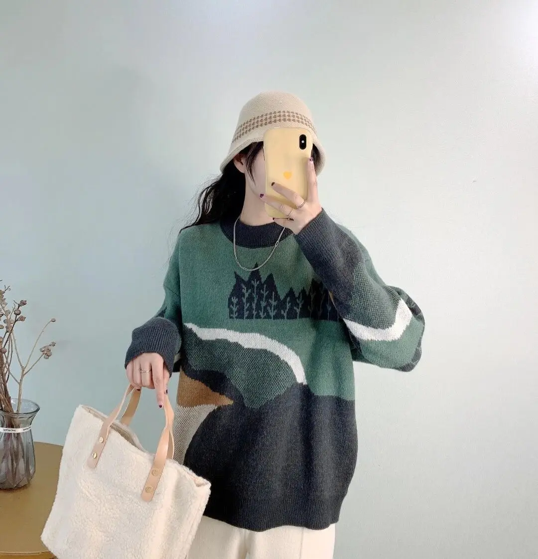 Knitwear Pullovers O-Neck Harajuku Elegant Vintage Autumn Winter Casual Korean Long Preppy Sleeve Color Patchwork Thicken
Knitwear Pullovers O-Neck Harajuku Elegant Vintage Autumn Winter Casual Korean Long Preppy Sleeve Color Patchwork Thicken
