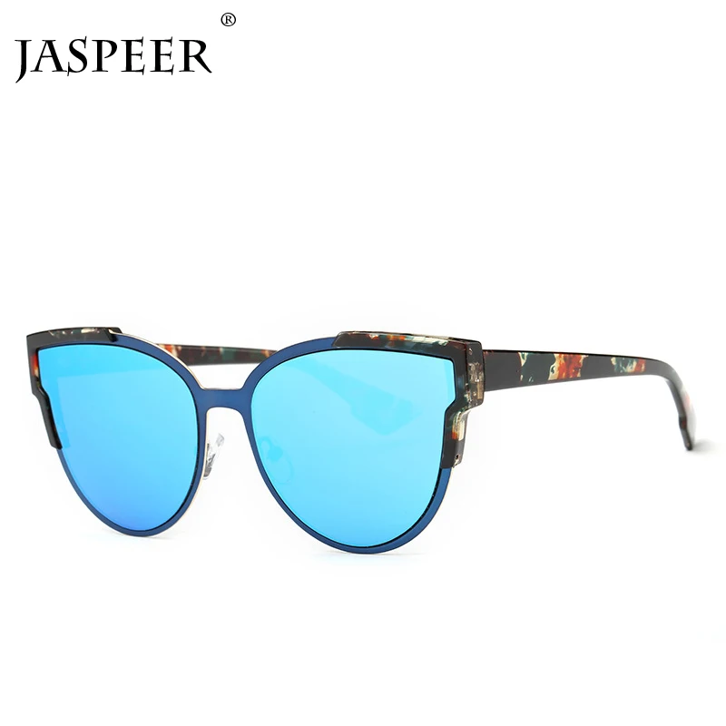 JASPEER Круглые Солнцезащитные очки для женщин и мужчин персонифицированные синие