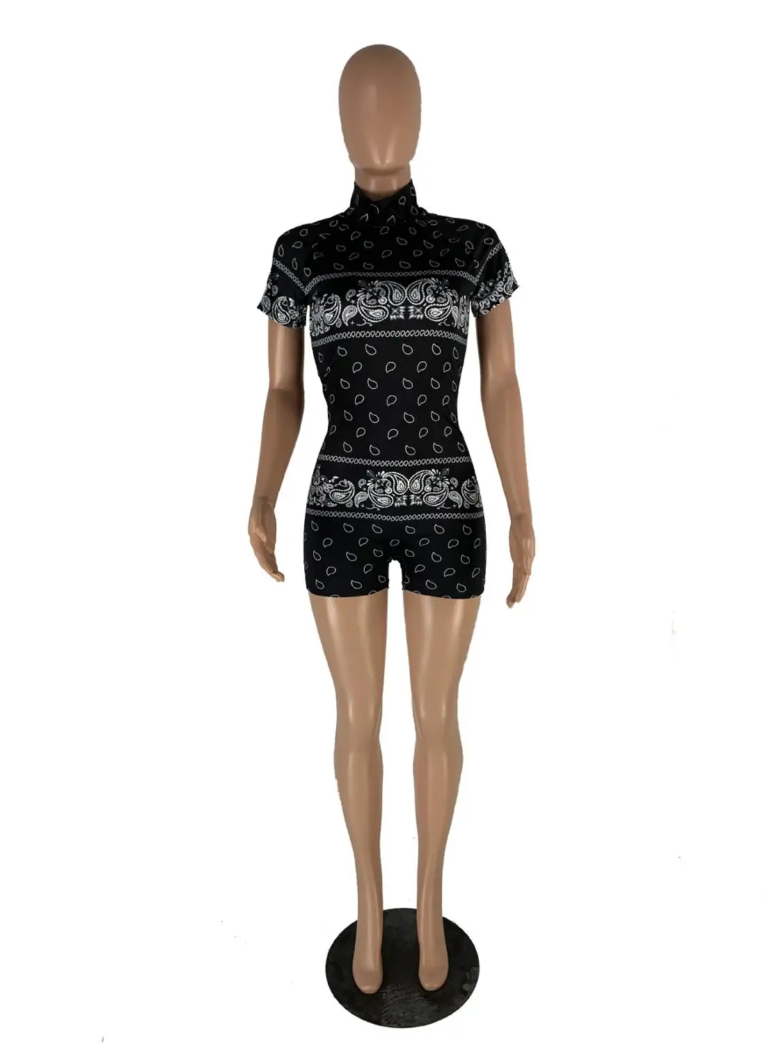 New European fashion printed bodysuit pants slim fit o-neck short sleeve women's T-shirt and shorts
New European fashion printed bodysuit pants slim fit o-neck short sleeve women's T-shirt and shorts