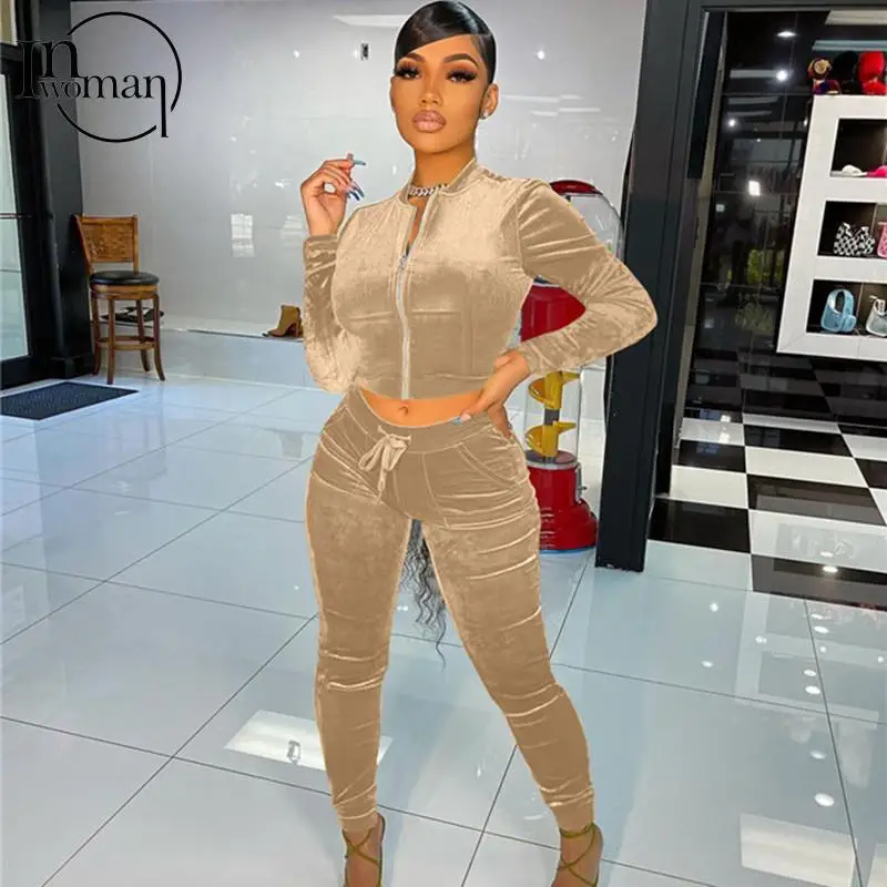 INWOMAN Autumn Sexy 2 Two Piece Sets Women Outfits 2021 Long Sleeve Zipper Tops Pocket Clubwear Pants Suits Bodycon Matching Set
INWOMAN Autumn Sexy 2 Two Piece Sets Women Outfits 2021 Long Sleeve Zipper Tops Pocket Clubwear Pants Suits Bodycon Matching Set