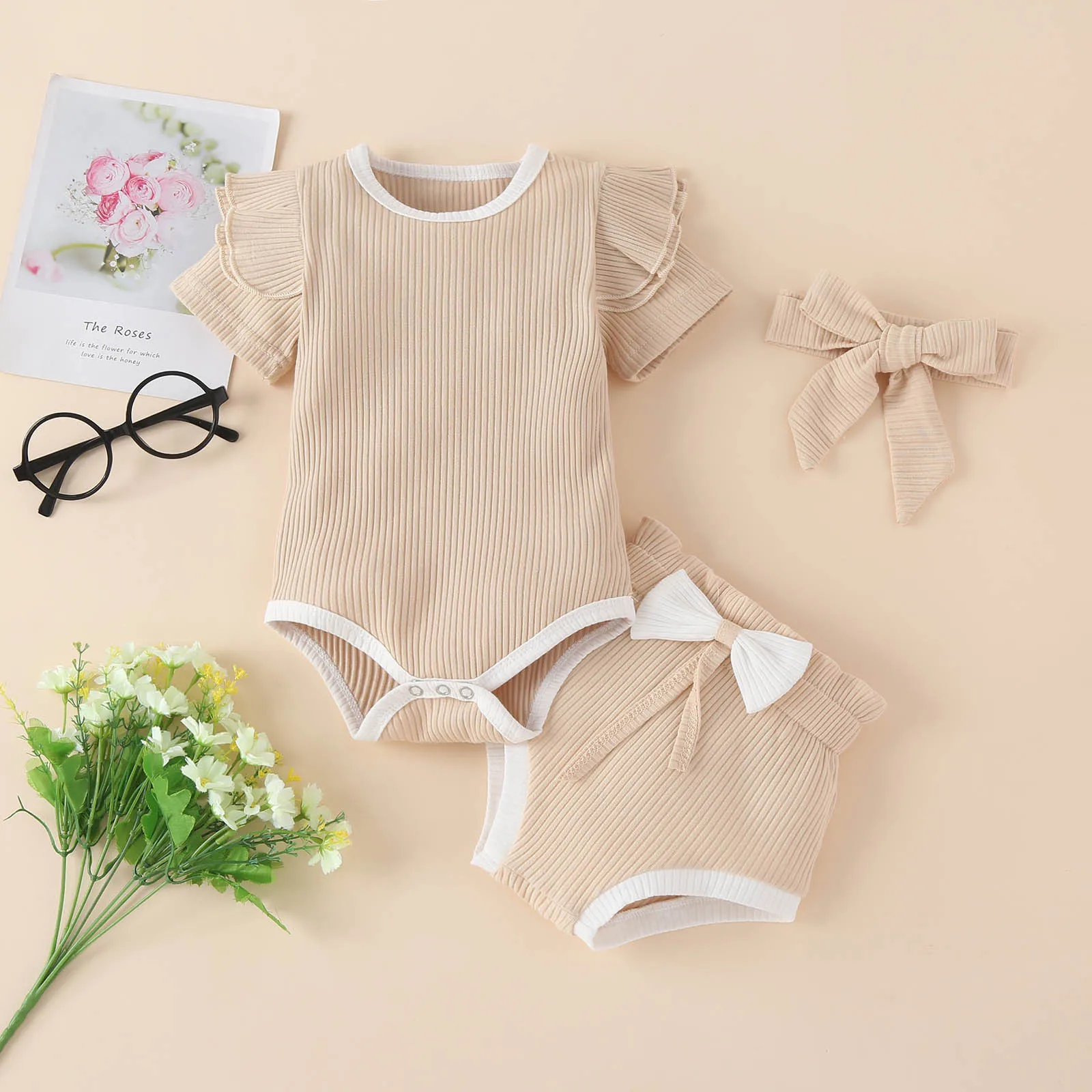 Newborn Baby Girl Clothes Set Summer For Infant Outfits Solid Color Romper Bow Shorts Headband Fashion 3Pcs Toddler Clothing
Newborn Baby Girl Clothes Set Summer For Infant Outfits Solid Color Romper Bow Shorts Headband Fashion 3Pcs Toddler Clothing