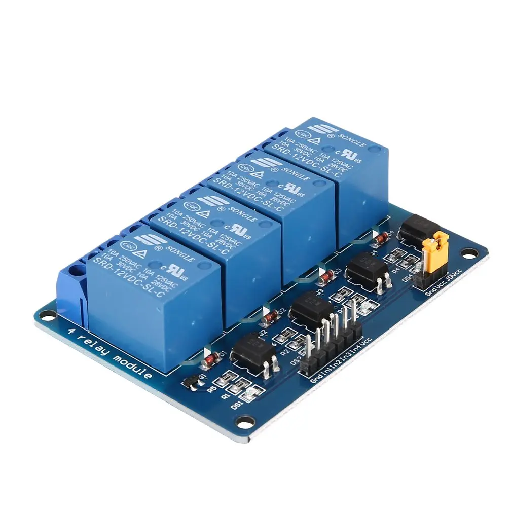 

5V 4 Channel Relay Module Interface Board Low Level Trigger Optocoupler for Arduino SCM PLC Smart Home Remote Control Switch