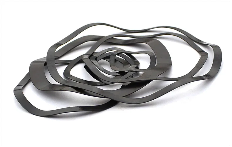 Wave spring washer 65Mn Carbon steel three wave crest M3 M4 M5 M6 M8 M10-M118 black wave gasket spring gasket Elastic washers 
Wave spring washer 65Mn Carbon steel three wave crest M3 M4 M5 M6 M8 M10-M118 black wave gasket spring gasket Elastic washers