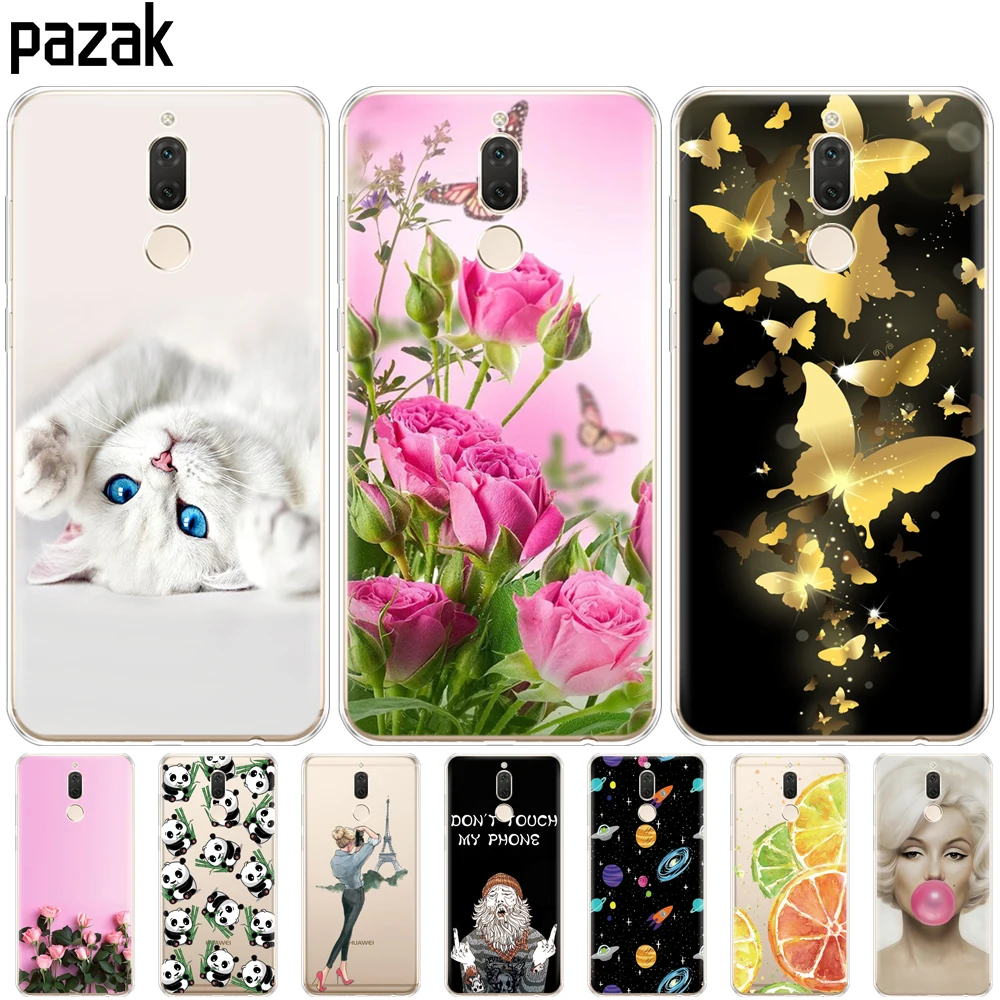 Силиконовый чехол для Huawei Mate 10 lite прозрачные чехлы телефонов с рисунком Lite