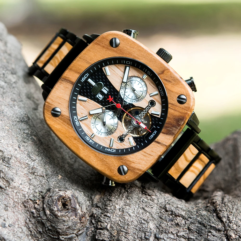 Dropshipping BOBO BIRD Automatic Watch Men Wooden Stainless Steel Business Sport Mechanical Watches for Man Personal Customized
Dropshipping BOBO BIRD Automatic Watch Men Wooden Stainless Steel Business Sport Mechanical Watches for Man Personal Customized