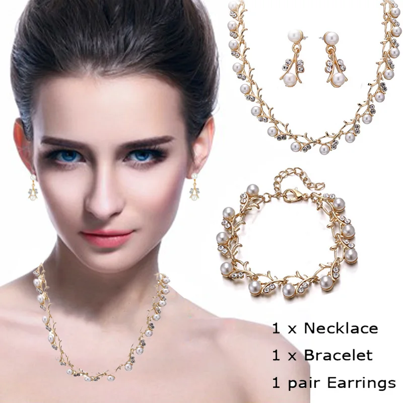 3pcs/set Elegant Gift Women Jewelry Sets Wedding Bridal Jewelry Imitation Pearl Necklace Earring Sets
3pcs/set Elegant Gift Women Jewelry Sets Wedding Bridal Jewelry Imitation Pearl Necklace Earring Sets