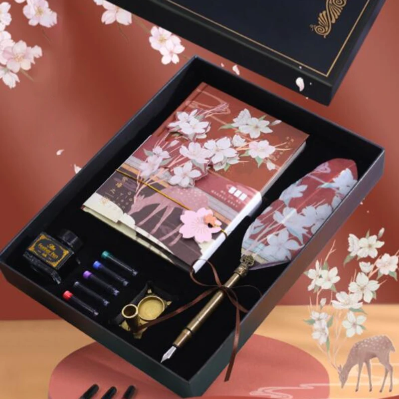 Excellent Retro Calligraphy Pen Set Ancient TANG Dynasty Pattern Design with Ink Sacs/PU Scrapbook/Ink Bottle Gifts Box kit
Excellent Retro Calligraphy Pen Set Ancient TANG Dynasty Pattern Design with Ink Sacs/PU Scrapbook/Ink Bottle Gifts Box kit