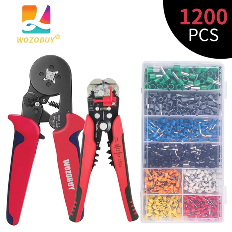 WOZOBUY Multifunctional Wire Stripper Groove Joint Plier, Electrician Crimping Tool Kit, HSC8 6-4/6-6 Insulated Terminal Pliers
WOZOBUY Multifunctional Wire Stripper Groove Joint Plier, Electrician Crimping Tool Kit, HSC8 6-4/6-6 Insulated Terminal Pliers