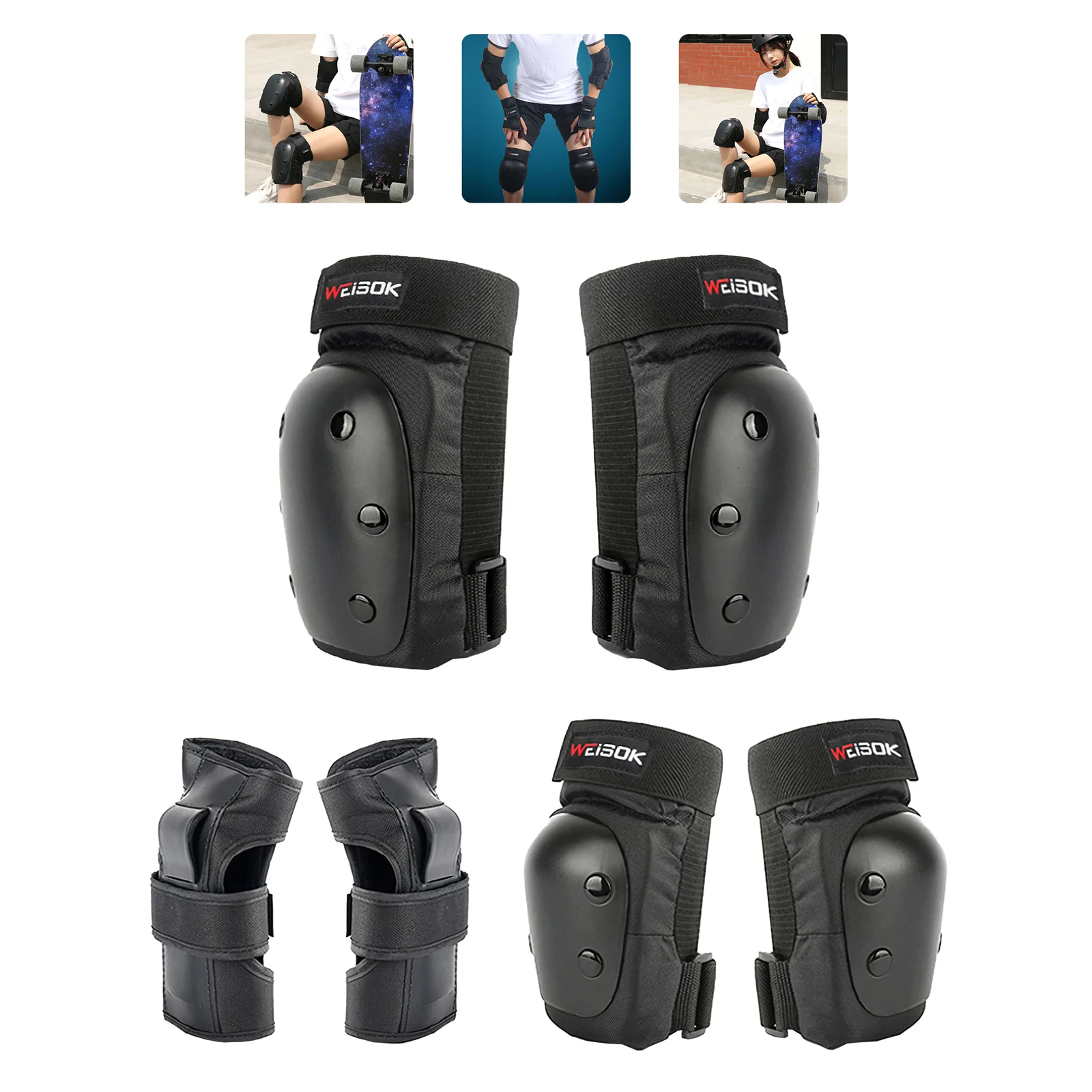 6Pcs Knee Pads Set Protective Gear Set Skating Knee Pads Elbow Pad Wrist Hand Protector Anti-Fall For Outdoor Skating Sports
6Pcs Knee Pads Set Protective Gear Set Skating Knee Pads Elbow Pad Wrist Hand Protector Anti-Fall For Outdoor Skating Sports
