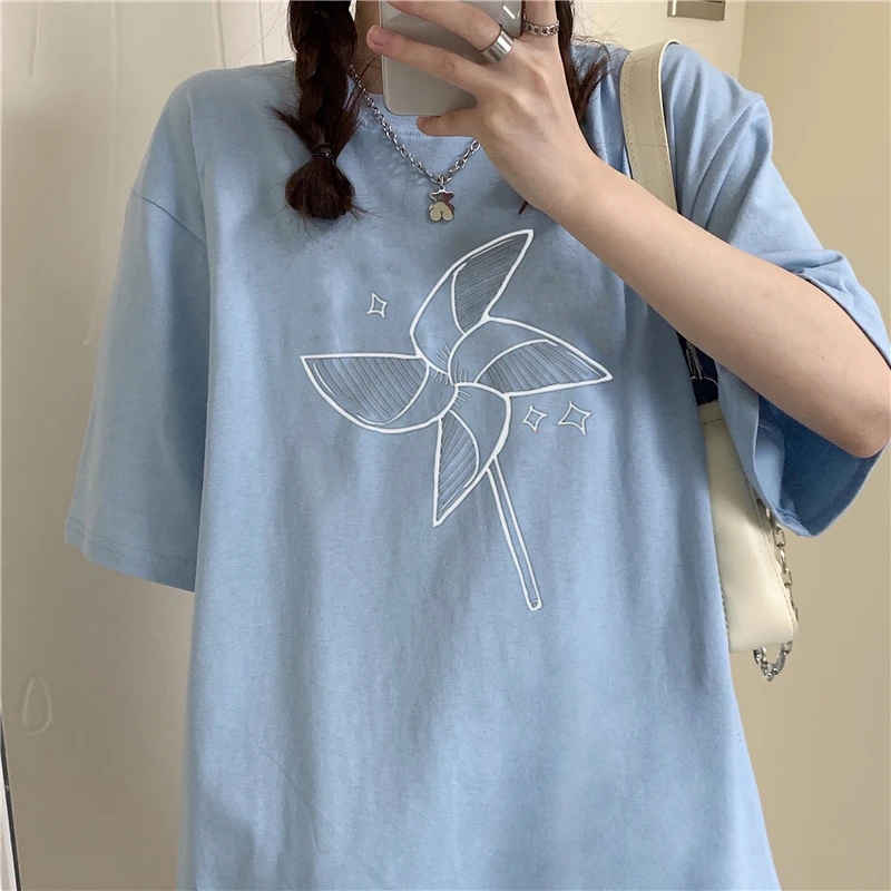 YTX1288 Summer Korean version 2021 new loose cartoon printed short-sleeved T-shirt women
YTX1288 Summer Korean version 2021 new loose cartoon printed short-sleeved T-shirt women