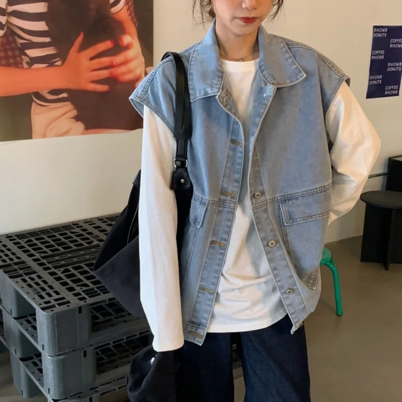 Vest Vest with Women's Spring Autumn 2021 Loose Thin Work Clothes Sleeveless Versatile Denim Coat Rac
Vest Vest with Women's Spring Autumn 2021 Loose Thin Work Clothes Sleeveless Versatile Denim Coat Rac