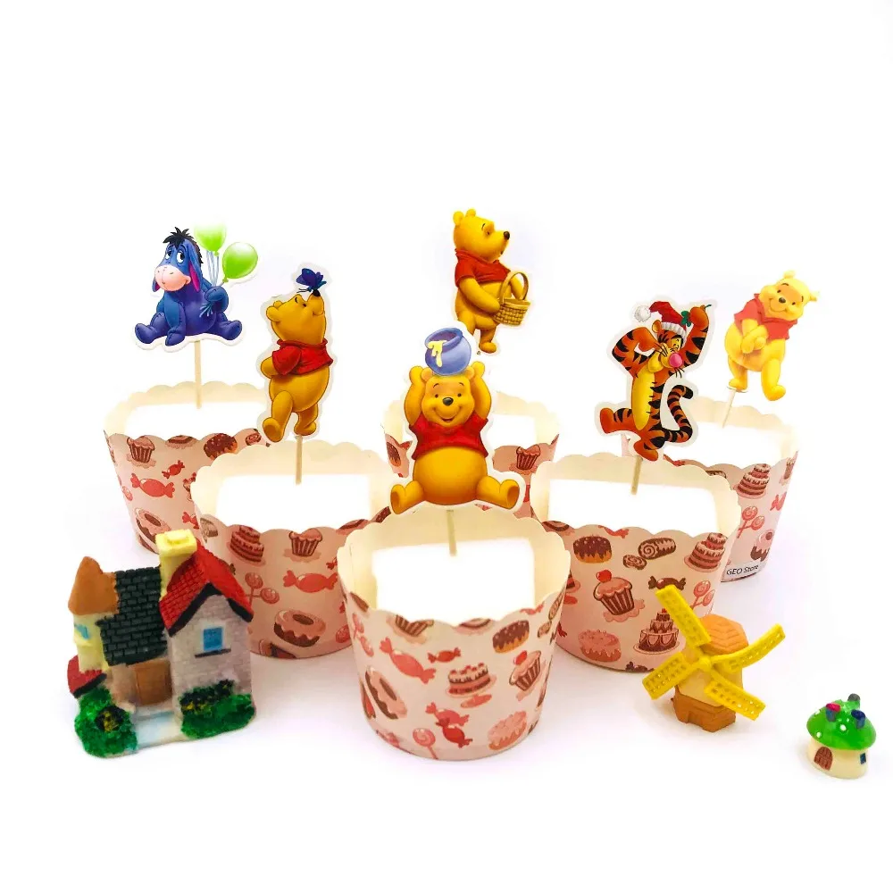 24pcs Winnie Bear Cupcake Cake Topper Happy Birthday Cake Stick For Family Birthday Party Baking Decoration Supplies
24pcs Winnie Bear Cupcake Cake Topper Happy Birthday Cake Stick For Family Birthday Party Baking Decoration Supplies