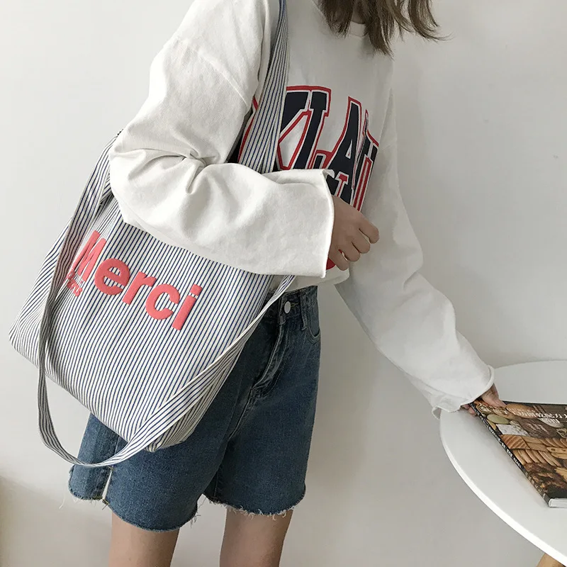 Women Canvas Shoulder Bag Nautical Stripes Design Female Cloth Crossbody Bags Casual Tote Large Capacity Books Handbag For #20
Women Canvas Shoulder Bag Nautical Stripes Design Female Cloth Crossbody Bags Casual Tote Large Capacity Books Handbag For #20