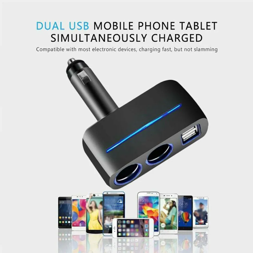 2 Way Power Socket Splitter Charger Black Car Compact Design DC 12V Dual USB
2 Way Power Socket Splitter Charger Black Car Compact Design DC 12V Dual USB