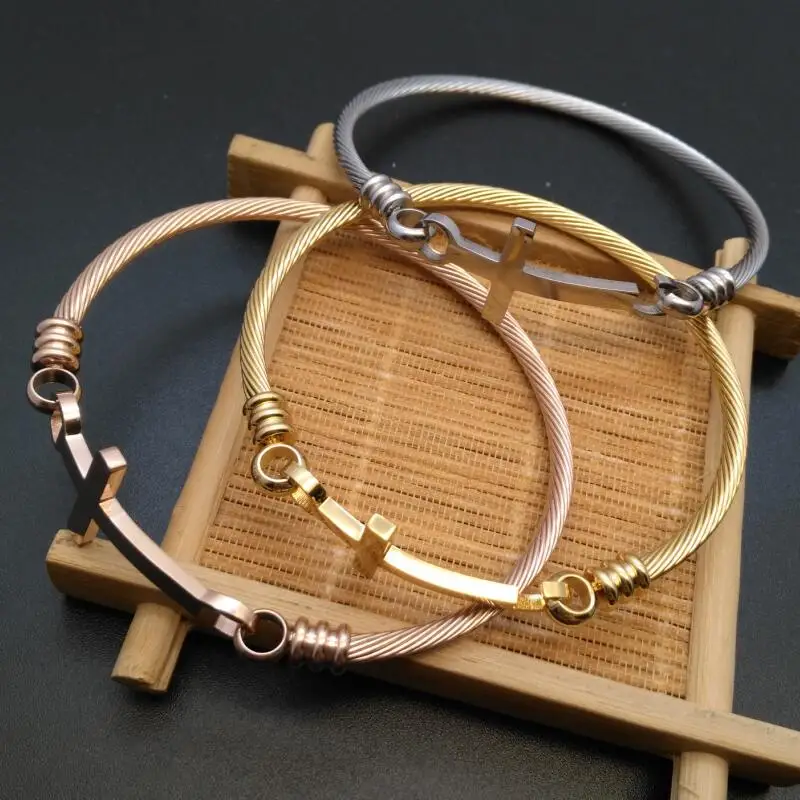 LOOKER Bangles Fashion Thin Stainless Steel Sideways Cross Bracelet Women Christian Simple Tiny Small Horizontal Cross Bracelet
LOOKER Bangles Fashion Thin Stainless Steel Sideways Cross Bracelet Women Christian Simple Tiny Small Horizontal Cross Bracelet