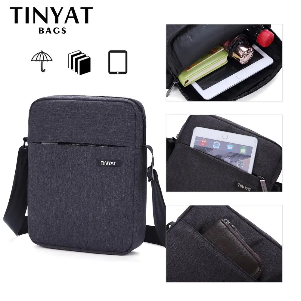 TINYAT Men's Bags Shockproof Men Shoulder bags for 9.7' pad Travel Crossbody Canvas men's Buiness Bag Waterproof |