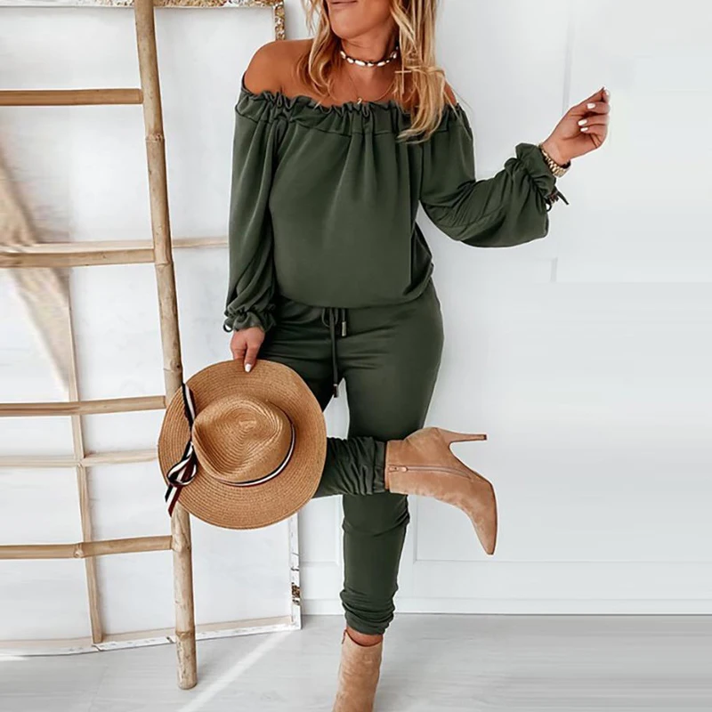 Sexy Off Shoulder Ruffle Romper Summer Spring Women Long Sleeve Overall Playsuit 2021 New
Sexy Off Shoulder Ruffle Romper Summer Spring Women Long Sleeve Overall Playsuit 2021 New