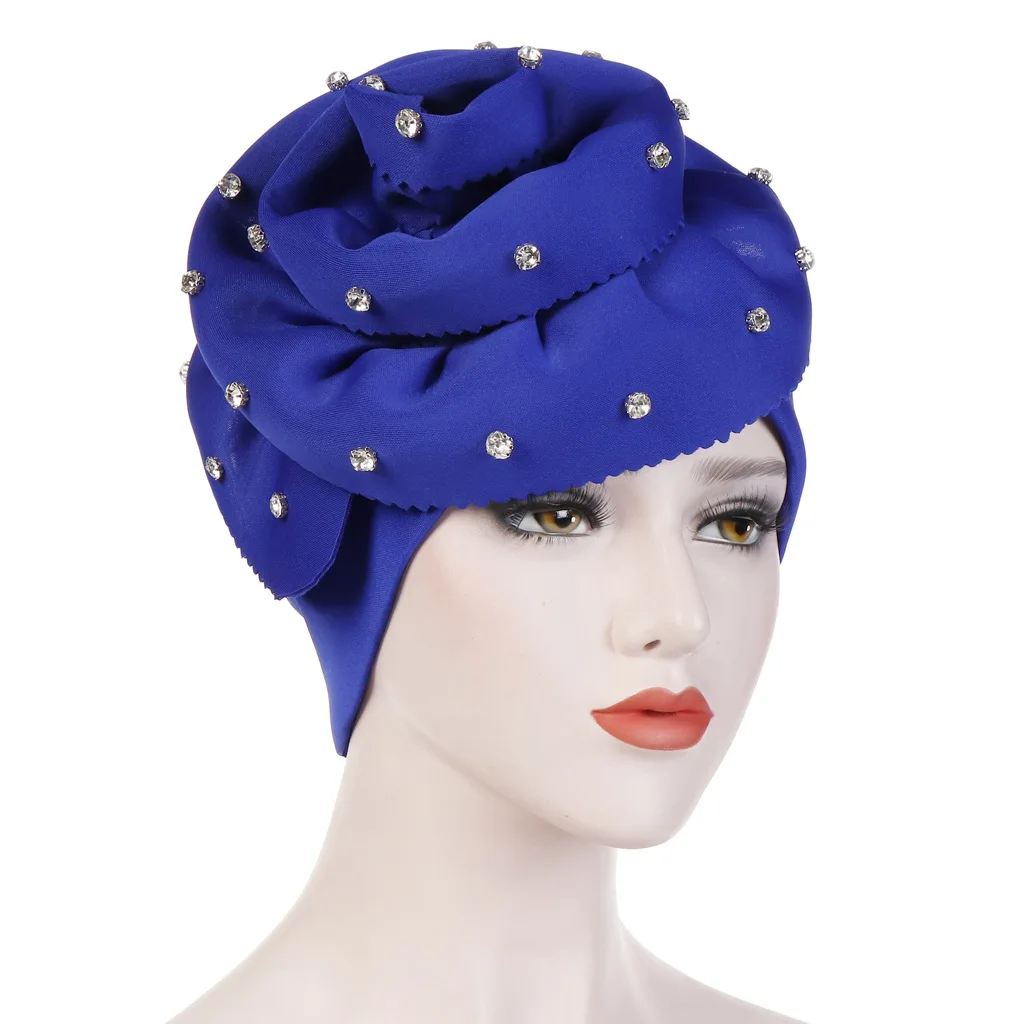 European and American hand-made nail drill big flower flanging solid color turban hat space cotton toe cap
European and American hand-made nail drill big flower flanging solid color turban hat space cotton toe cap