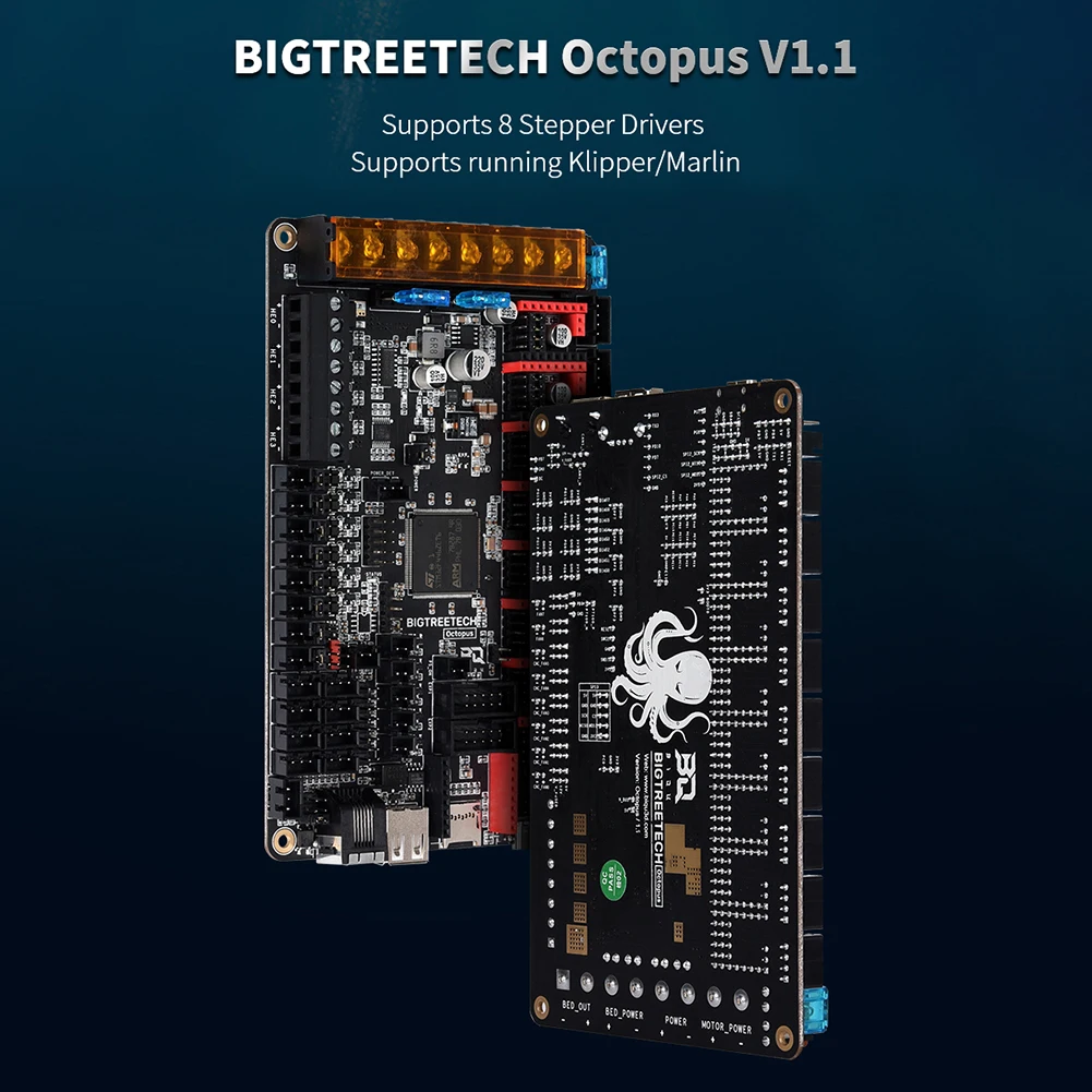 Материнская плата для 3D-принтера BIGTREETECH BTT Octopus ARM 32-Bit Cortex-M4, ЦПУ плата для Voron, печатная машина, запчасти, аксессуары
Материнская плата для 3D-принтера BIGTREETECH BTT Octopus ARM 32-Bit Cortex-M4, ЦПУ плата для Voron, печатная машина, запчасти, аксессуары