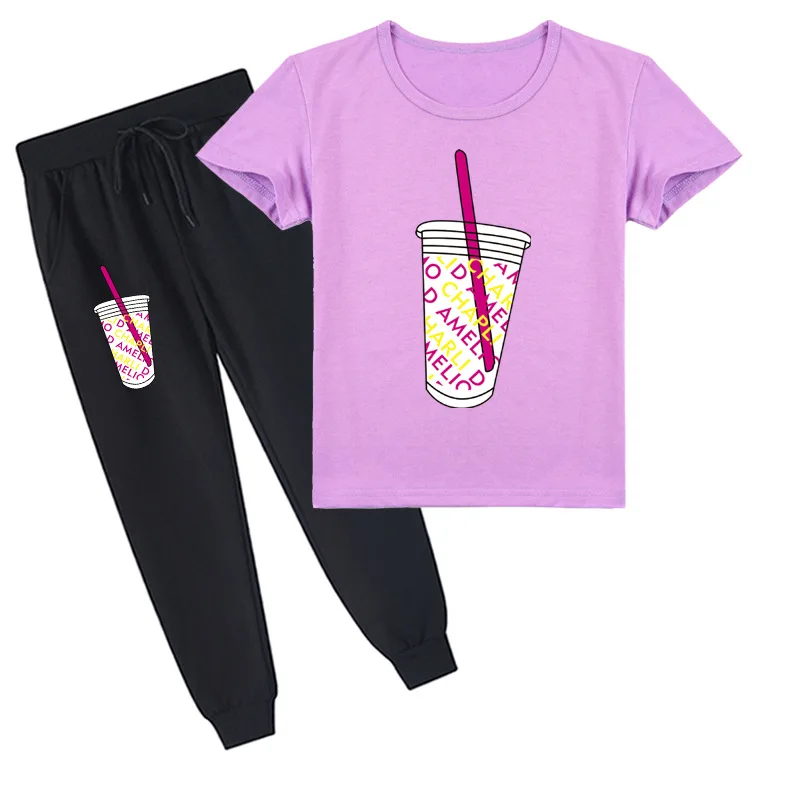 2021 Charli Damelio Ice Coffee T Shirt Kids Cartoon Clothes Baby Girls Short Sleeves Tops+Pants 2 Pcs Set Boys Casual Tracksuits
2021 Charli Damelio Ice Coffee T Shirt Kids Cartoon Clothes Baby Girls Short Sleeves Tops+Pants 2 Pcs Set Boys Casual Tracksuits