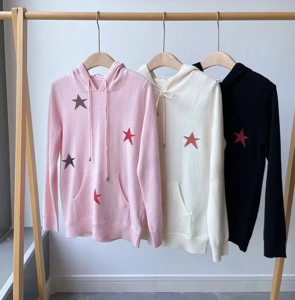 Fyion Runway Fashion Women Sweater Hooded 2021 High Autumn Five-pointed Star Embroidery Knitted Cashmere Pullover Sweater
Fyion Runway Fashion Women Sweater Hooded 2021 High Autumn Five-pointed Star Embroidery Knitted Cashmere Pullover Sweater