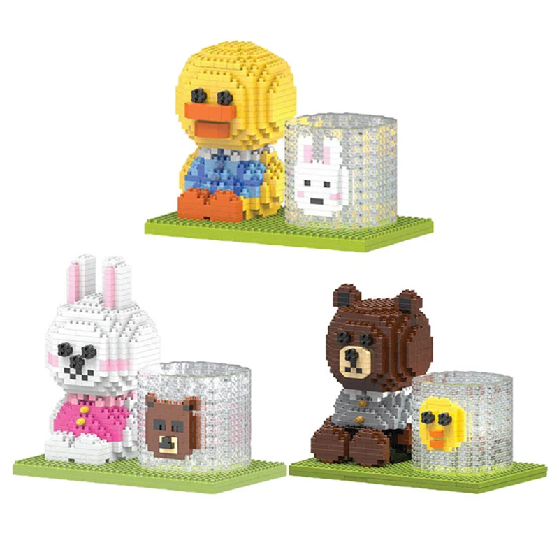 Cartoon Animal Pen Holder Mini Particle Diamond Building Block Rabbit Duck Bear Pen Case Model Building Brick Children's Toy
Cartoon Animal Pen Holder Mini Particle Diamond Building Block Rabbit Duck Bear Pen Case Model Building Brick Children's Toy