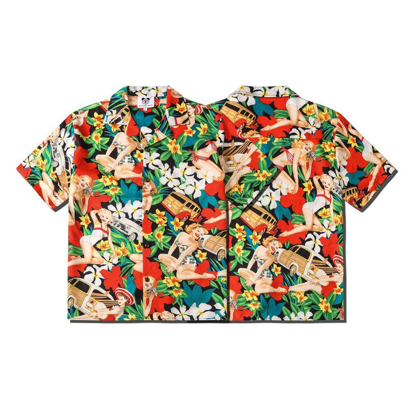 Flower Blouse shirt couple short sleeved shirts summer retro Hawaiian beach printing men women summer shirts Causal loose tops
Flower Blouse shirt couple short sleeved shirts summer retro Hawaiian beach printing men women summer shirts Causal loose tops