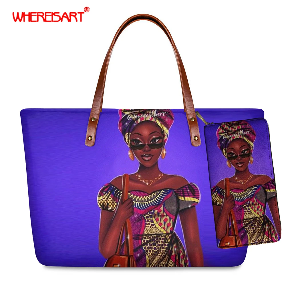 WHEREISART 2pcs/set Purse Women Hand Bag Ladies African Traditional Printing Top-Handle Bags for Females Shoulder Tote Bag
WHEREISART 2pcs/set Purse Women Hand Bag Ladies African Traditional Printing Top-Handle Bags for Females Shoulder Tote Bag