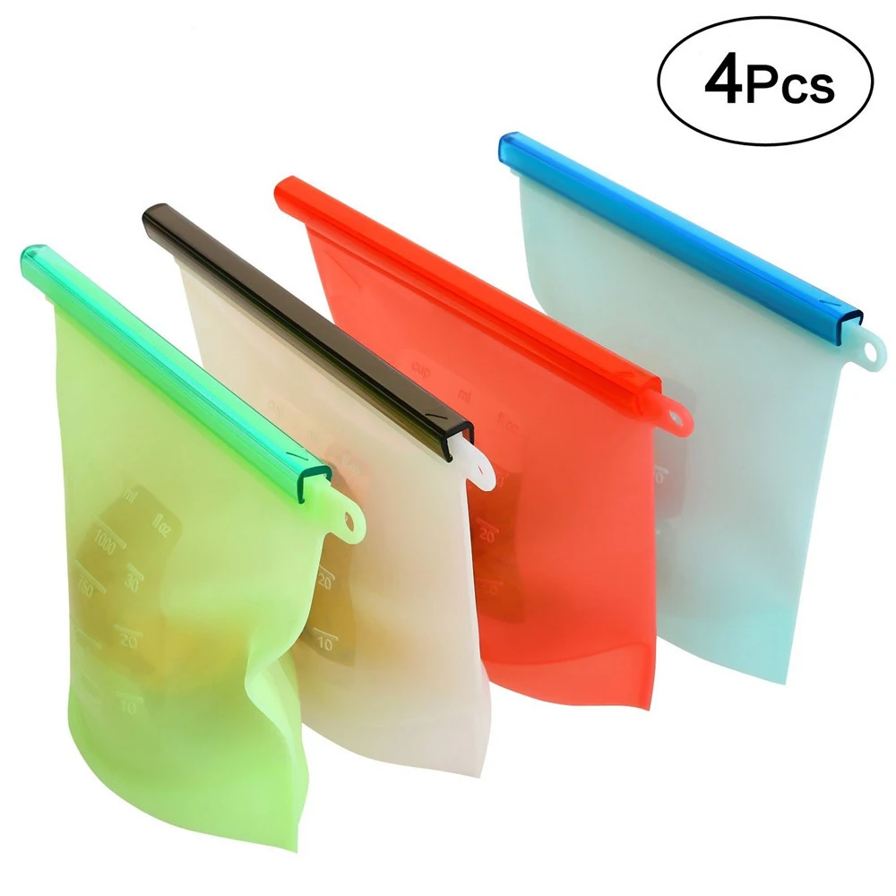 1000ml Silicone Food Storage Bags Wear-resistant Food Grade Reusable Food Fresh-keeping Bag 4pcs Kitchen Tool Food bag
1000ml Silicone Food Storage Bags Wear-resistant Food Grade Reusable Food Fresh-keeping Bag 4pcs Kitchen Tool Food bag