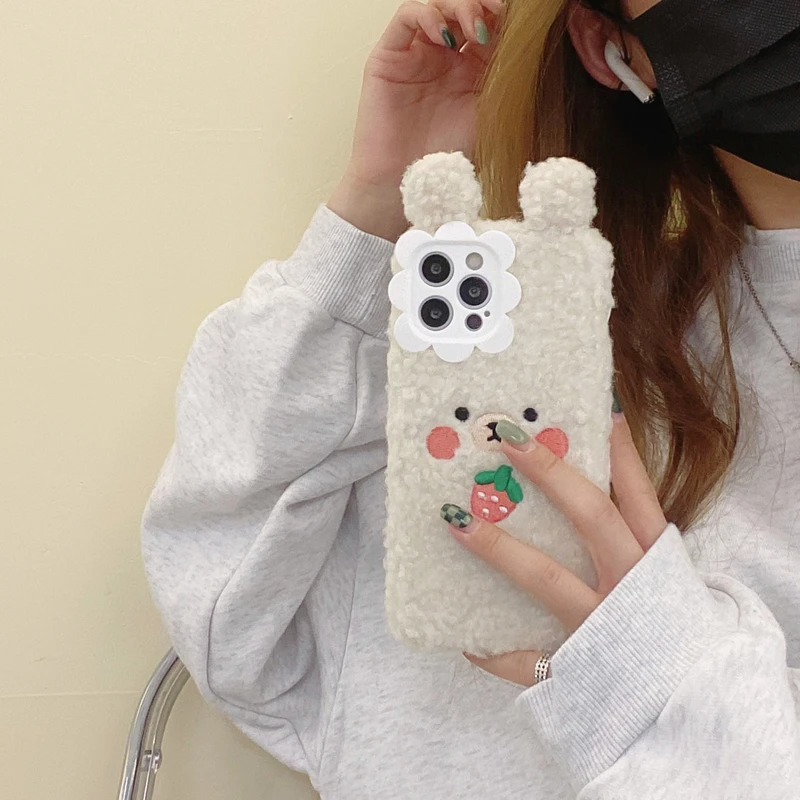 Cute Cartoon Bear Warm Lamb Plush Fabric Phone Case For iPhone 13 12 11 Pro Max X Xs Max Xr 7 8 Plus Cases Fuzzy Soft Cover Capa
Cute Cartoon Bear Warm Lamb Plush Fabric Phone Case For iPhone 13 12 11 Pro Max X Xs Max Xr 7 8 Plus Cases Fuzzy Soft Cover Capa
