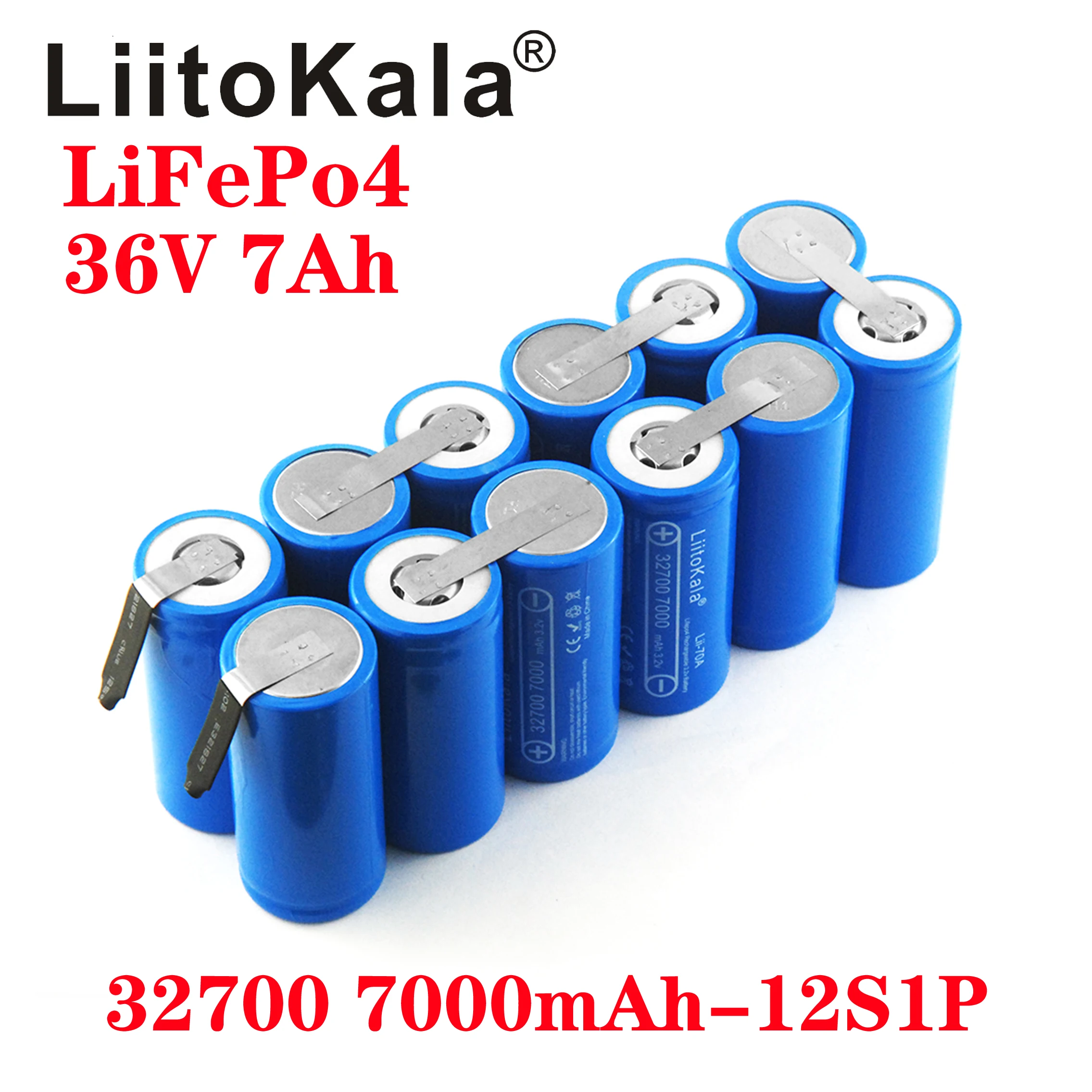 

LiitoKala 36V 7Ah 14ah 21ah 32700 7000mAh lii-70A LiFePO4 Battery 35A Continuous Discharge Maximum 55A High power battery DIY