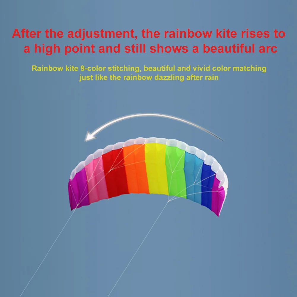 New Rainbow Dual Line Kitesurfing Stunt Parachute 1.4m Soft Parafoil Surfing Kite Sport Kite Large Outdoor Beach Flying Kite
New Rainbow Dual Line Kitesurfing Stunt Parachute 1.4m Soft Parafoil Surfing Kite Sport Kite Large Outdoor Beach Flying Kite