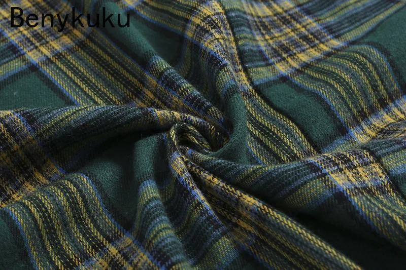 Green Plaid Notched Collar Button Up High Waist Vintage Robe Women Swing Dress Autumn 3/4 Length Sleeve Office Dress Elegant
Green Plaid Notched Collar Button Up High Waist Vintage Robe Women Swing Dress Autumn 3/4 Length Sleeve Office Dress Elegant