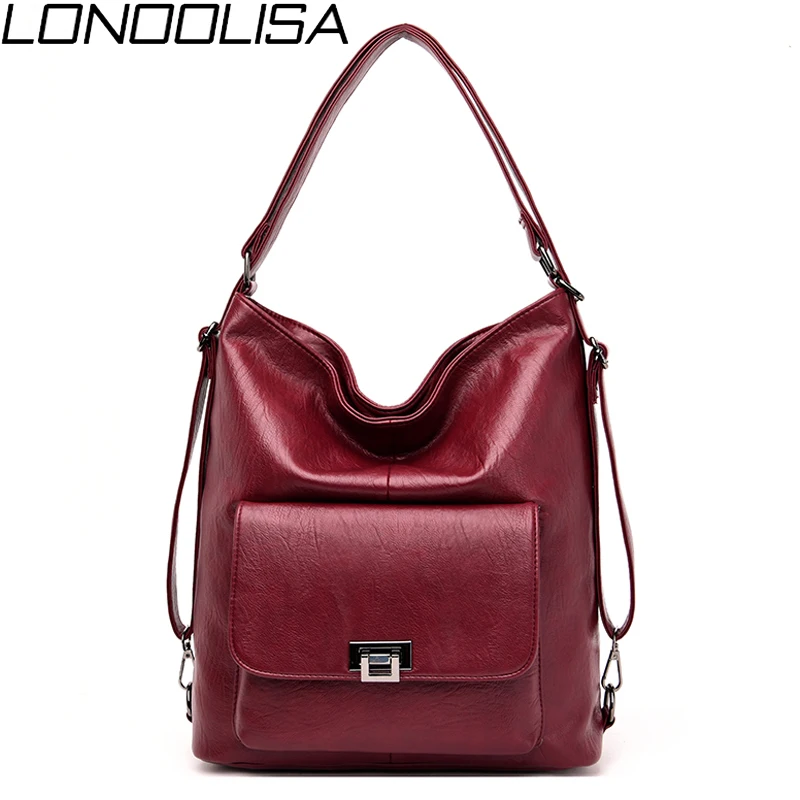 New Vintage Solid Ladies Soft Leather Shoulder Bag Luxury Handbags Women Bags Designer Large Capacity Brand Women Back Pack 2019
New Vintage Solid Ladies Soft Leather Shoulder Bag Luxury Handbags Women Bags Designer Large Capacity Brand Women Back Pack 2019