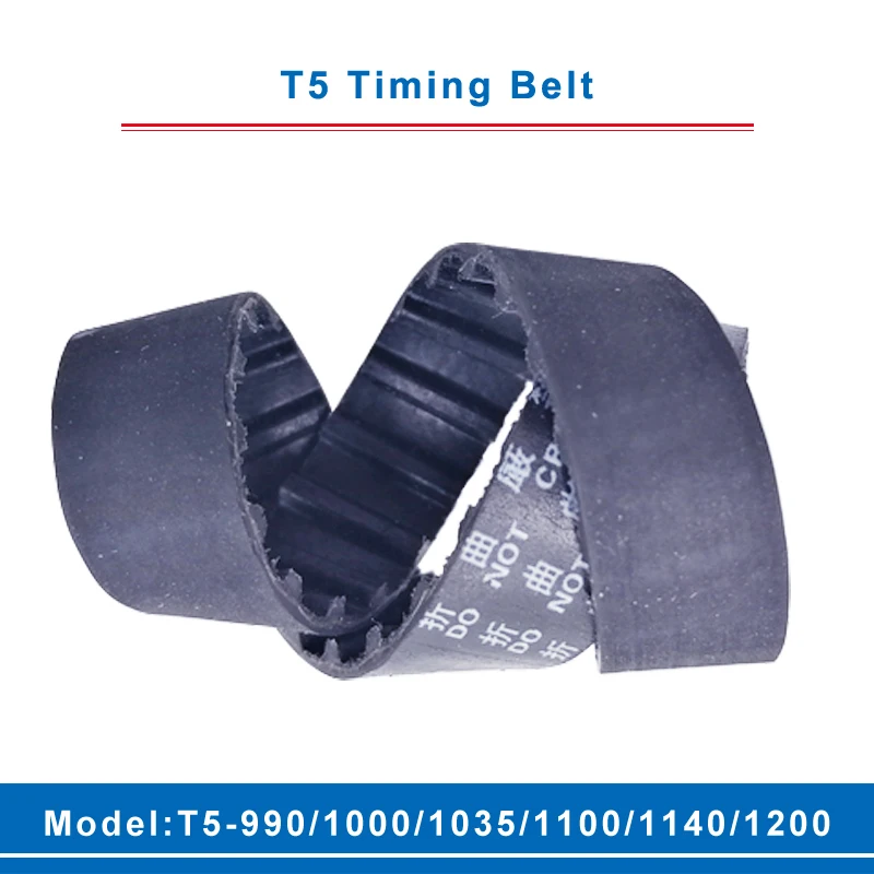 T5 Timing Belt Model T5-990/1000/1035/1100/1140/1200 Belt Teeth Pitch 5mm Transmission Belt Width 10/15/20/25/30/35/40/45/50mm 
T5 Timing Belt Model T5-990/1000/1035/1100/1140/1200 Belt Teeth Pitch 5mm Transmission Belt Width 10/15/20/25/30/35/40/45/50mm