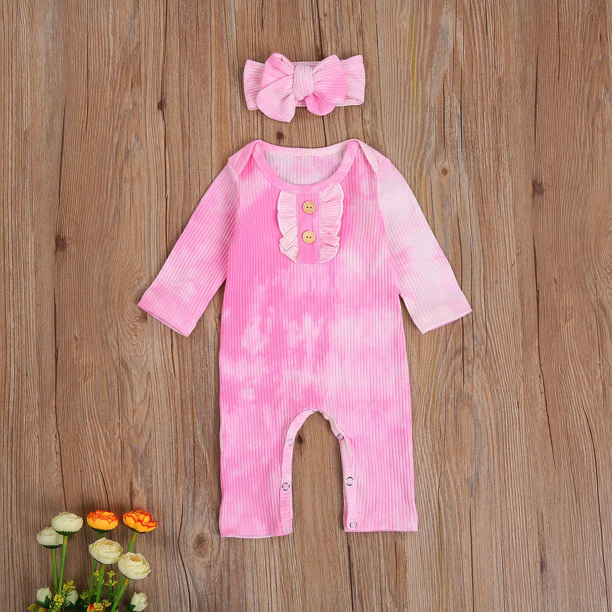 Baby's Solid and Tie Dyed Print One-piece Romper Long Sleeve Round Neck Ruffles Jumpsuit Cute Baby Girl Clothes
Baby's Solid and Tie Dyed Print One-piece Romper Long Sleeve Round Neck Ruffles Jumpsuit Cute Baby Girl Clothes