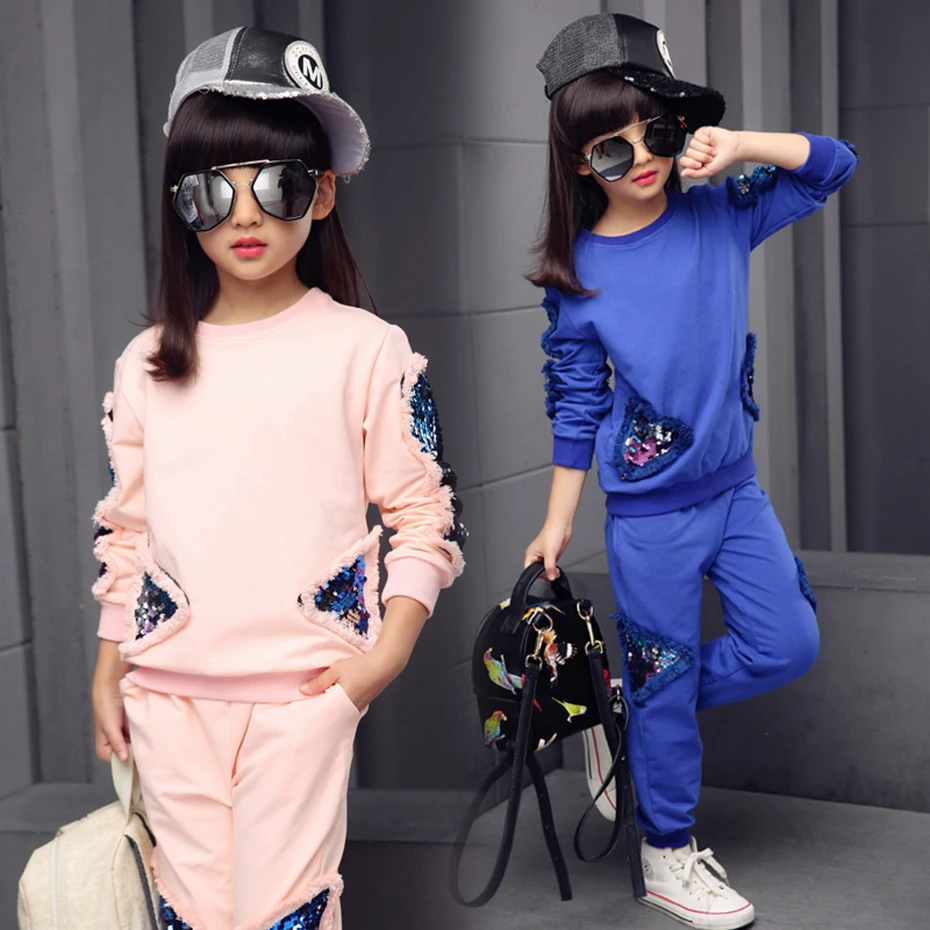 Teenage Girls Clothes Children Clothing Set Cotton Sweatshirt + Pants Two-Piece Casual Sequins Kids Girls Clothes Suit 6 8 10 12 
Teenage Girls Clothes Children Clothing Set Cotton Sweatshirt + Pants Two-Piece Casual Sequins Kids Girls Clothes Suit 6 8 10 12