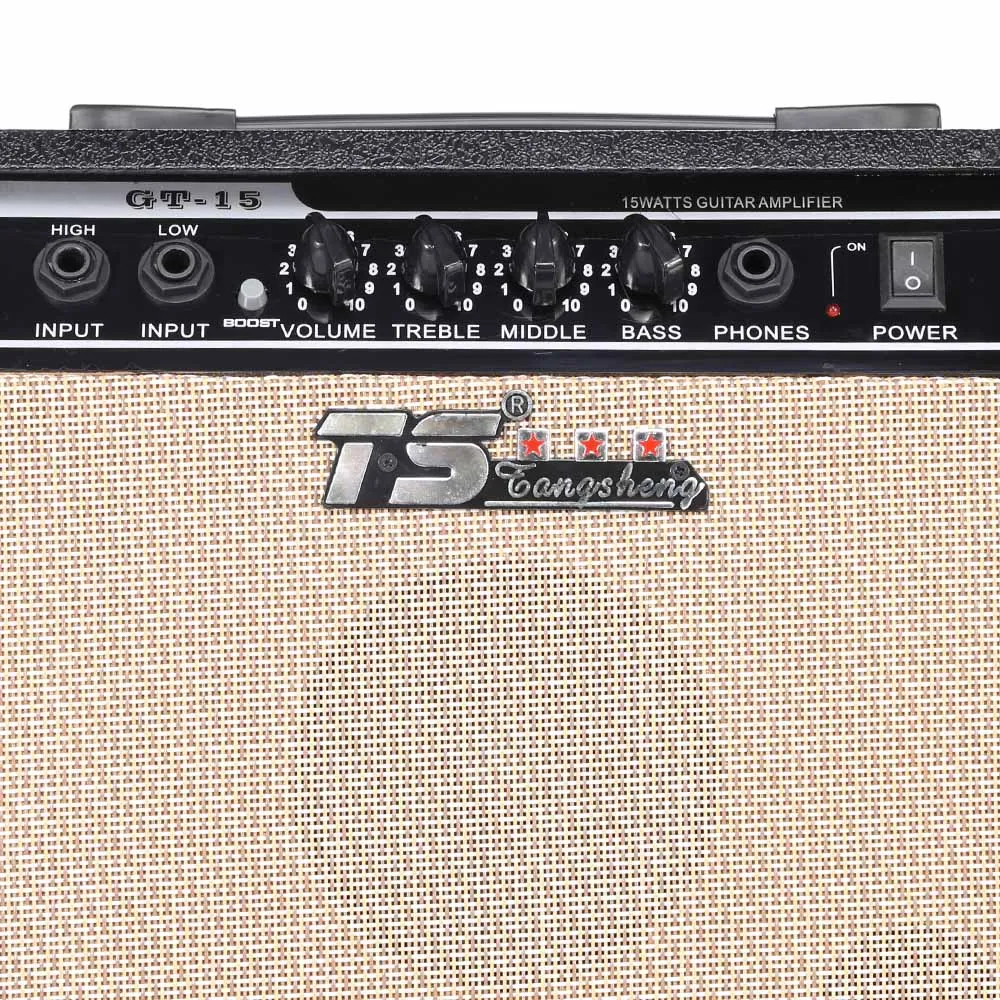 GT-15 Professional 3-Band EQ 2 Channel Electric Guitar Amplifier Distortion Amp 15W with 5" Speaker
GT-15 Professional 3-Band EQ 2 Channel Electric Guitar Amplifier Distortion Amp 15W with 5" Speaker