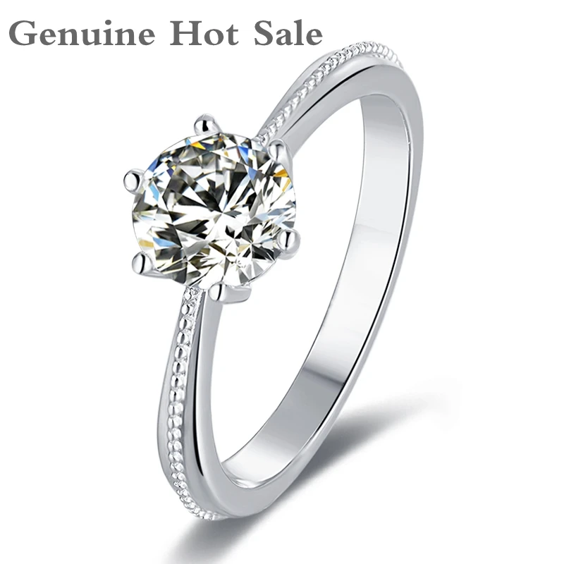 1ct 6.5mm D Color Brilliant Cut Diamond Test Passed Moissanite Ring Classic Elegant Style Fine Love Token Women Courtship Gift
1ct 6.5mm D Color Brilliant Cut Diamond Test Passed Moissanite Ring Classic Elegant Style Fine Love Token Women Courtship Gift