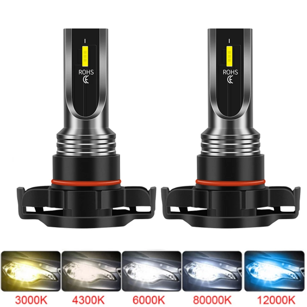 

2PCS PSX24W H16 P15D Motorcycle H7 LED Headlight 6500K 3000K 8000K 80W 12000LM 9006 HB4 Moto Bulbs H11 9005 HB3 Car Fog Lamp