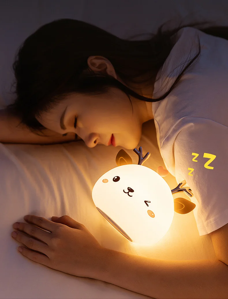 Симпатичный светодиодный ночник с силиконовым сенсорным датчиком 7 цветов