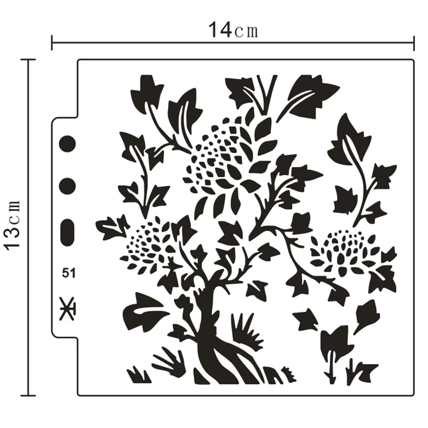 13x14cm Flowers Tree Scrapbook Stencils Spray Plastic Mold Shield DIY Cake Hollow Embellishment Printing Lace Ruler Valentine
13x14cm Flowers Tree Scrapbook Stencils Spray Plastic Mold Shield DIY Cake Hollow Embellishment Printing Lace Ruler Valentine